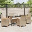 Afuera Living 5 Piece Poly Rattan Garden Dining Set in Brown