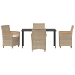 Afuera Living 5 Piece Poly Rattan Garden Dining Set in Brown