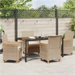 Afuera Living 5 Piece Poly Rattan Garden Dining Set in Brown