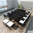 Afuera Living 13 Piece Poly Rattan Garden Dining Set in Black