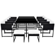 Afuera Living 13 Piece Poly Rattan Garden Dining Set in Black