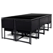 Afuera Living 13 Piece Poly Rattan Garden Dining Set in Black