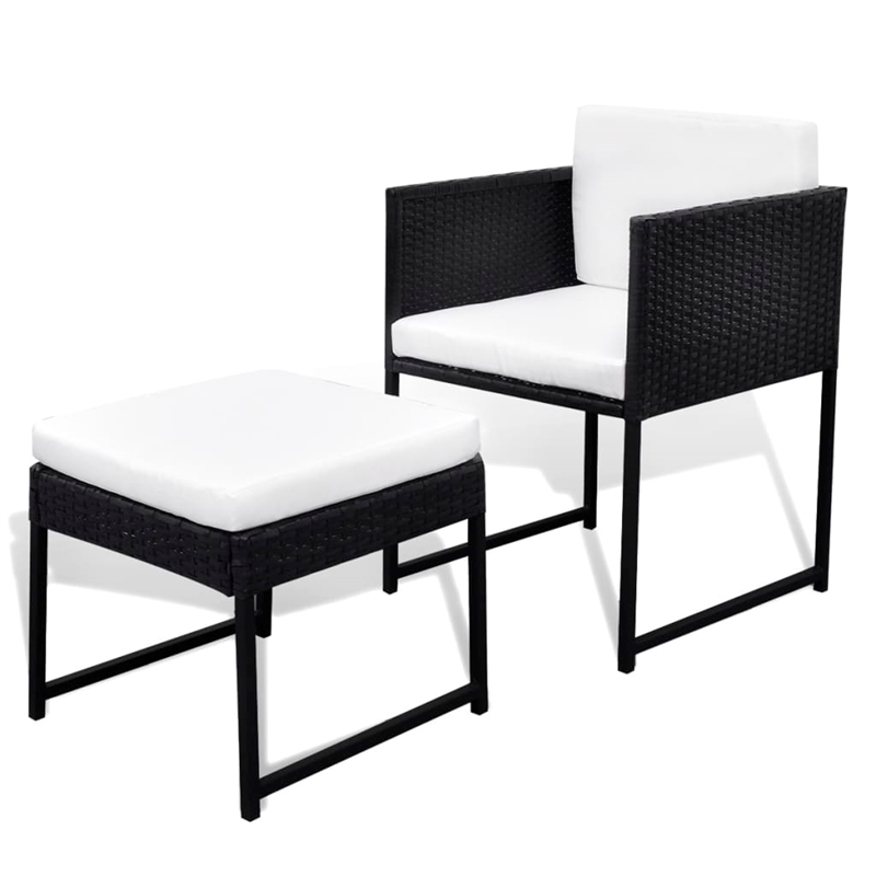 Afuera Living 13 Piece Poly Rattan Garden Dining Set in Black