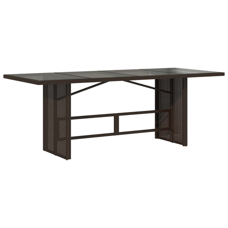 Afuera Living 9 Piece Poly Rattan Garden Dining Set in Brown/Cream white