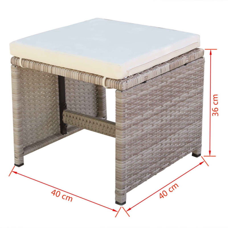 Afuera Living Contemporary 11 Piece Rattan Garden Dining Set in Gray