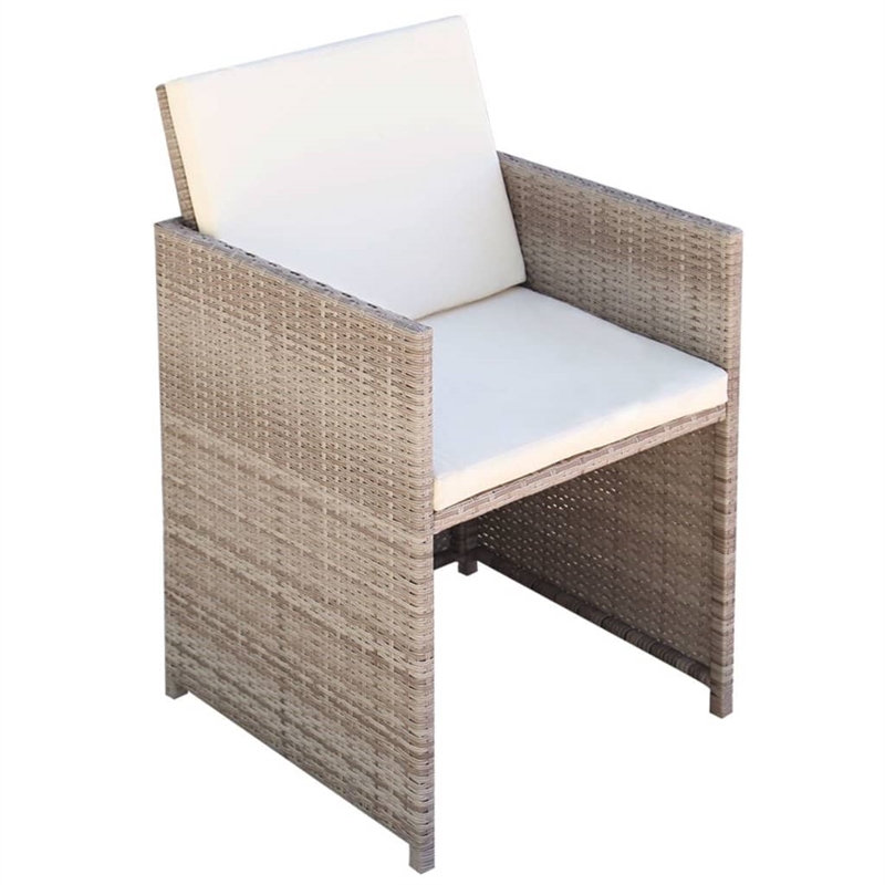 Afuera Living Contemporary 11 Piece Rattan Garden Dining Set in Gray