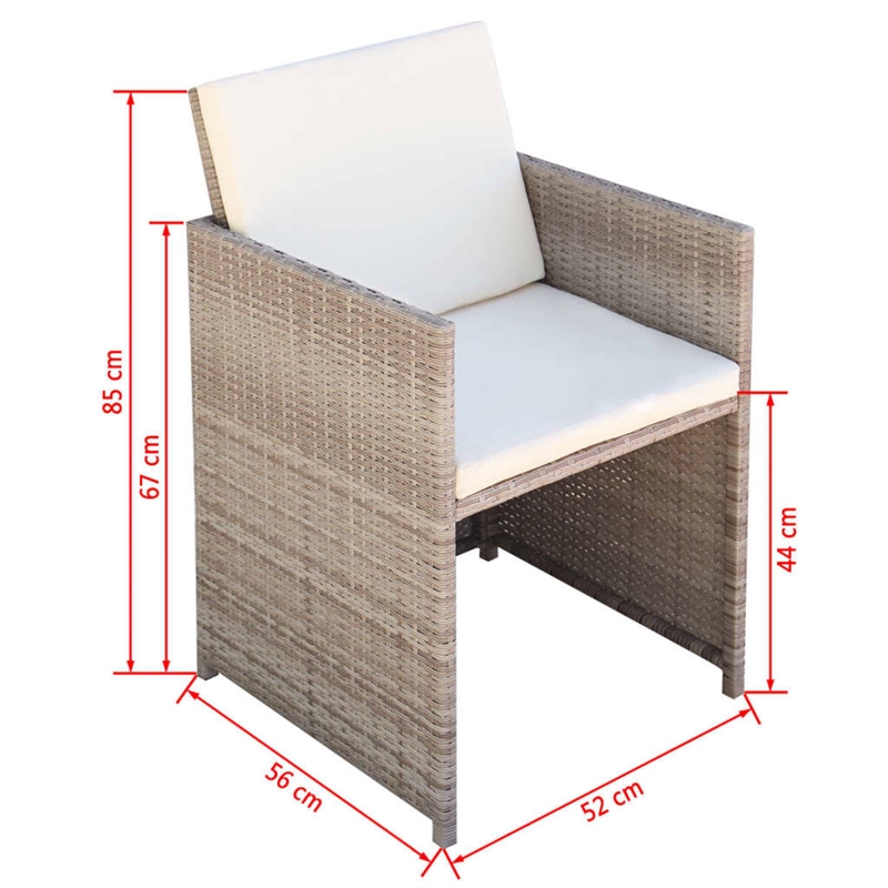 Afuera Living Contemporary 11 Piece Rattan Garden Dining Set in Gray