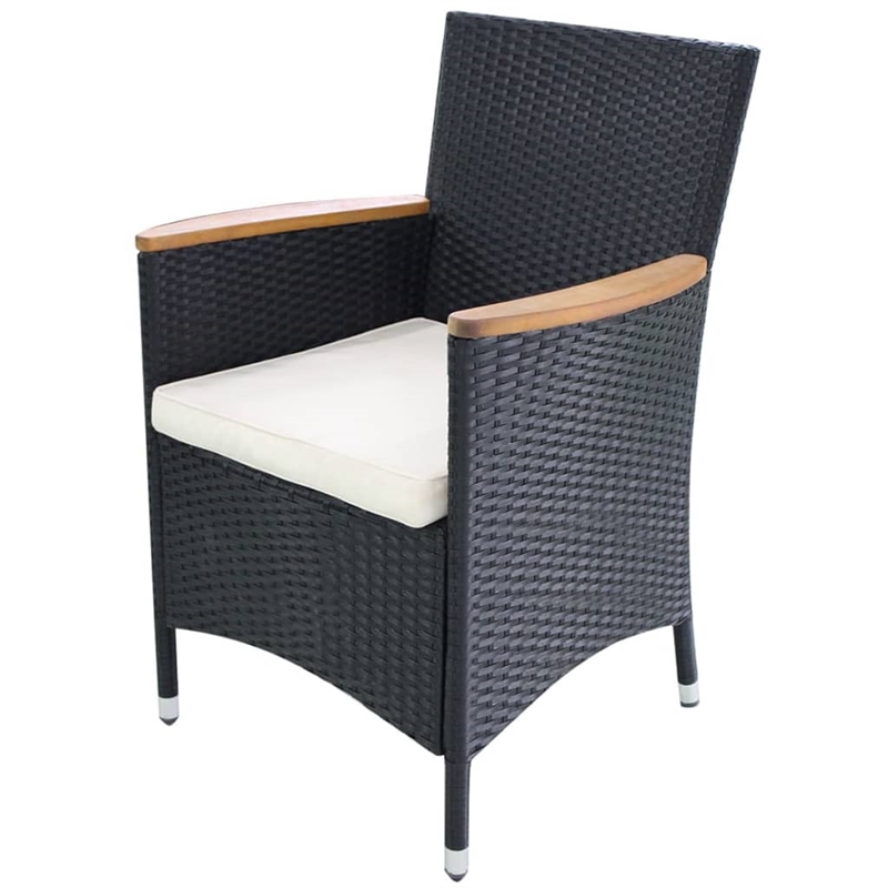 Afuera Living Contemporary 7 Piece Rattan Garden Dining Set in Black