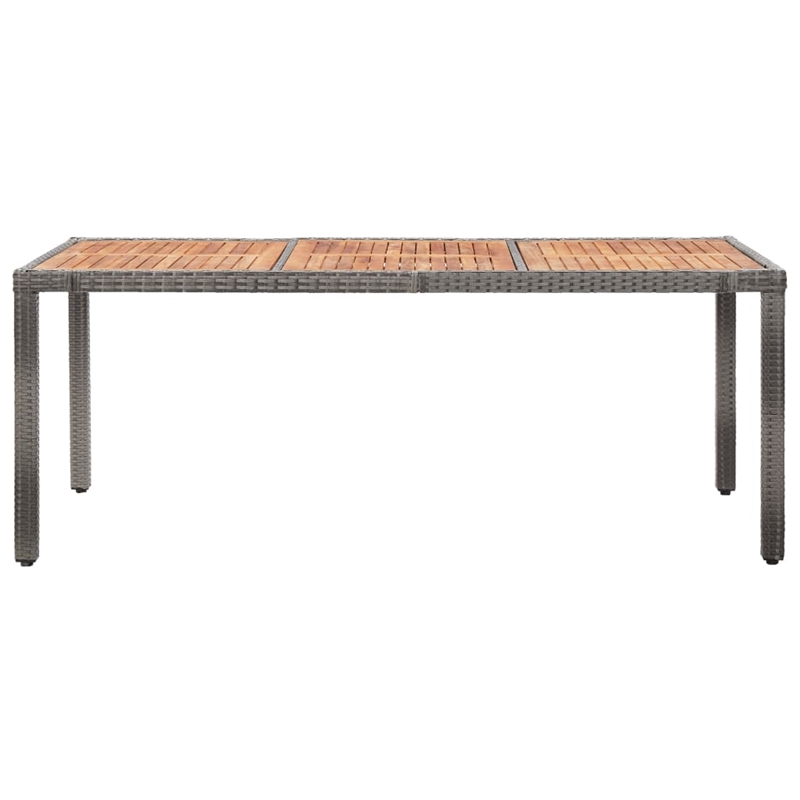 Afuera Living Contemporary 9 Piece Poly Rattan Garden Dining Set in Gray