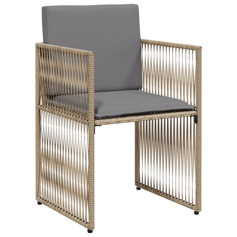 Afuera Living Contemporary 7 Piece Poly Rattan Garden Dining Set in Gray