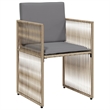 Afuera Living Contemporary 7 Piece Poly Rattan Garden Dining Set in Gray