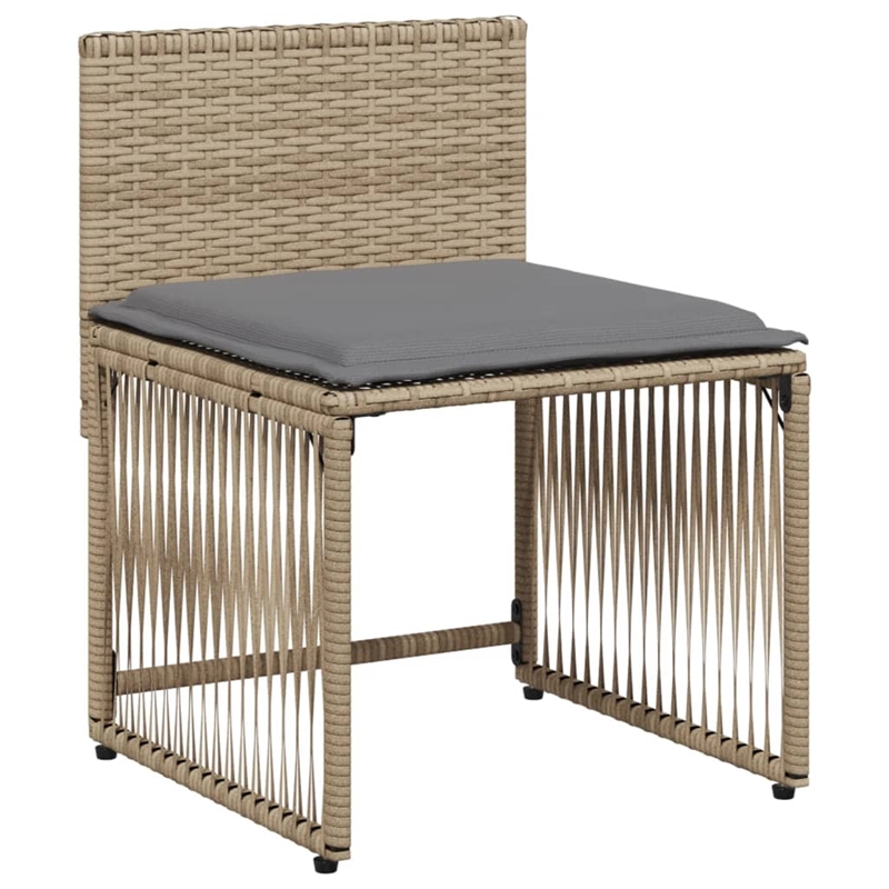Afuera Living Contemporary 7 Piece Poly Rattan Garden Dining Set in Gray