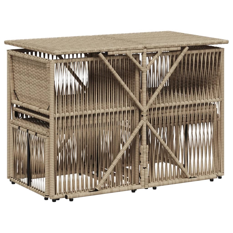 Afuera Living Contemporary 7 Piece Poly Rattan Garden Dining Set in Gray