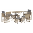 Afuera Living Contemporary 7 Piece Poly Rattan Garden Dining Set in Gray
