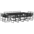 Afuera Living Contemporary Poly Rattan Garden Dining Set in Black