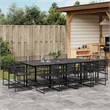 Afuera Living Contemporary Poly Rattan Garden Dining Set in Black