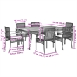 Afuera Living Contemporary Rattan 7 Piece Patio Dining Set in Gray