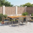 Afuera Living Contemporary Rattan 7 Piece Patio Dining Set in Gray