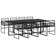 Afuera Living 9 Piece Poly Rattan Garden Dining Set in Black