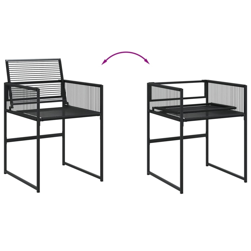 Afuera Living 9 Piece Poly Rattan Garden Dining Set in Black