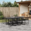 Afuera Living 9 Piece Poly Rattan Garden Dining Set in Black