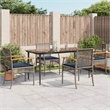 Afuera Living 5 Piece Poly Rattan Patio Dining Set in Black//Navy Blue