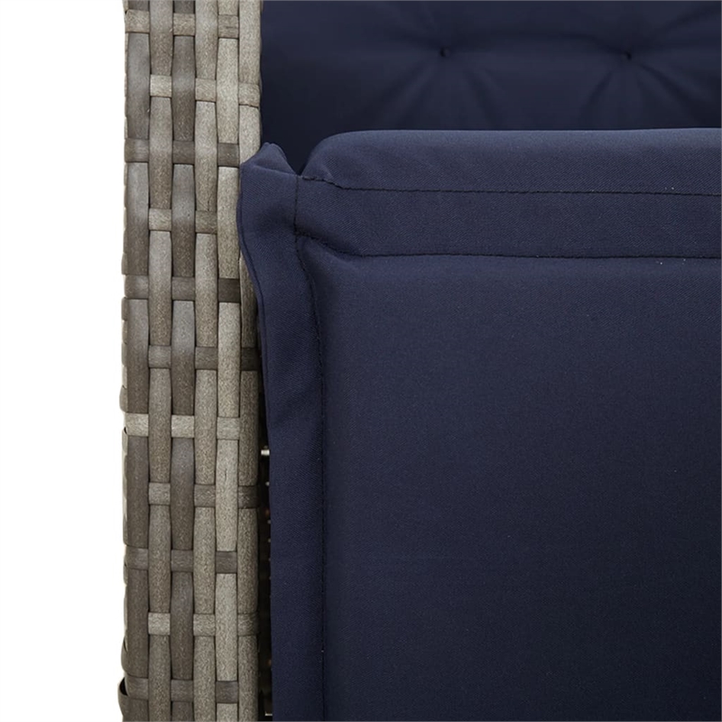 Afuera Living Contemporary 5 Piece Poly Rattan Garden Dining Set in Gray