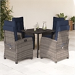 Afuera Living Contemporary 5 Piece Poly Rattan Garden Dining Set in Gray