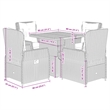 Afuera Living 5 Piece Poly Rattan Garden Dining Set in Gray/Brown