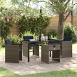 Afuera Living 5 Piece Poly Rattan Garden Dining Set with Cushions in Gray