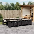 Afuera Living Poly Rattan Garden Dining Set in Black/Cream White