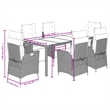 Afuera Living Contemporary 7 Piece Poly Rattan Garden Dining Set in Gray