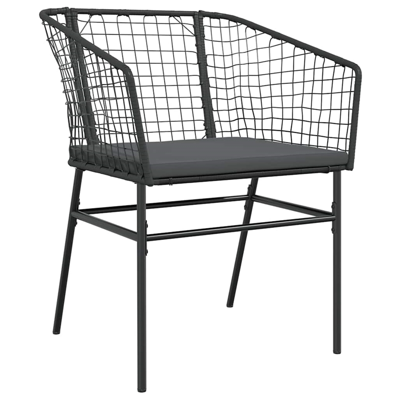 Afuera Living Poly Rattan Garden Dining Set in Black/Dark Gray