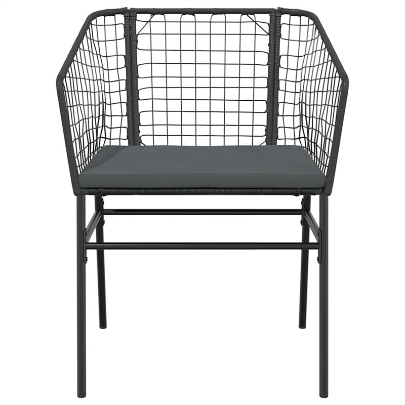 Afuera Living Poly Rattan Garden Dining Set in Black/Dark Gray