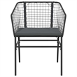 Afuera Living Poly Rattan Garden Dining Set in Black/Dark Gray
