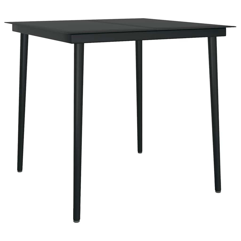 Afuera Living Poly Rattan Garden Dining Set in Black/Dark Gray