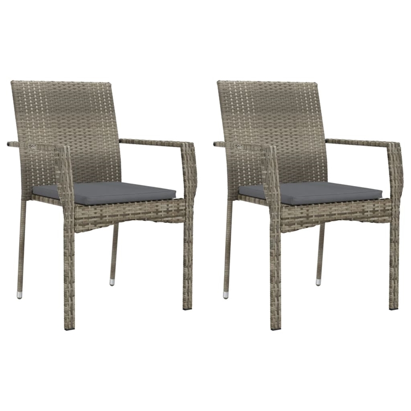 Afuera Living Contemporary Durable Rattan Garden Dining Set in Gray