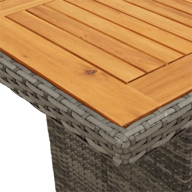 Afuera Living Contemporary Durable Rattan Garden Dining Set in Gray