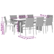 Afuera Living Contemporary Durable Rattan Garden Dining Set in Gray