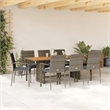 Afuera Living Contemporary Durable Rattan Garden Dining Set in Gray