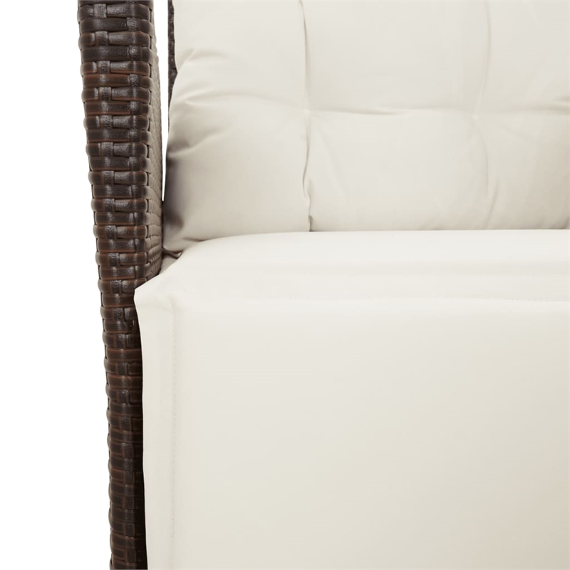 Afuera Living Contemporary PE Rattan Garden Dining Set in Brown