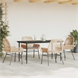 Afuera Living Poly Rattan Garden Dining Set in Black/Light Gray