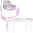 Afuera Living Poly Rattan Garden Dining Set in Black/Light Gray
