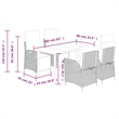 Afuera Living 5 Piece Poly Rattan Garden Dining Set in Black/Cream