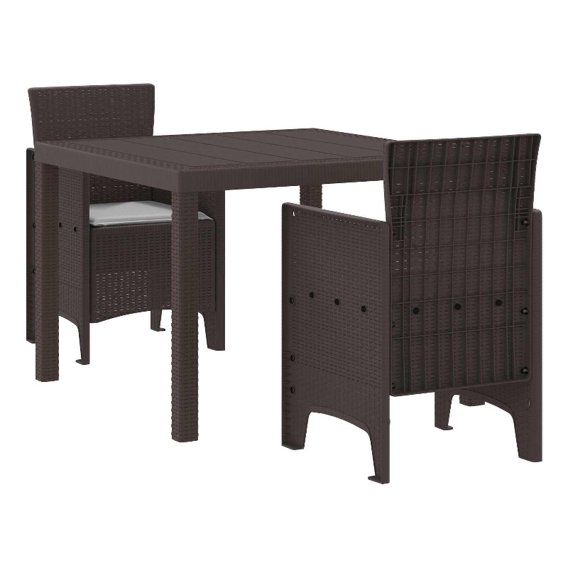 Afuera Living Contemporary Poly Rattan Garden Dining Set in Brown