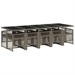 Afuera Living 11 Piece Poly Rattan Garden Dining Set in Gray