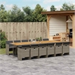 Afuera Living Contemporary Poly Rattan Garden Dining Set in Gray/Brown