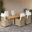 Afuera Living Contemporary Poly Rattan Garden Dining Set in White