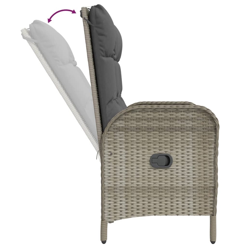 Afuera Living Contemporary 4 Piece Rattan Garden Dining Set in Gray