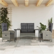 Afuera Living Contemporary 4 Piece Rattan Garden Dining Set in Gray